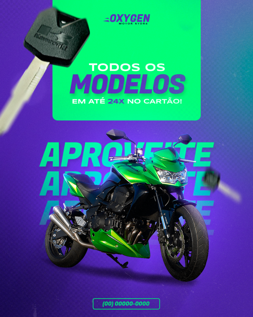 Criativo profissional para Instagram de loja de motos, design de impacto, arte para redes sociais, social media, marketing visual.