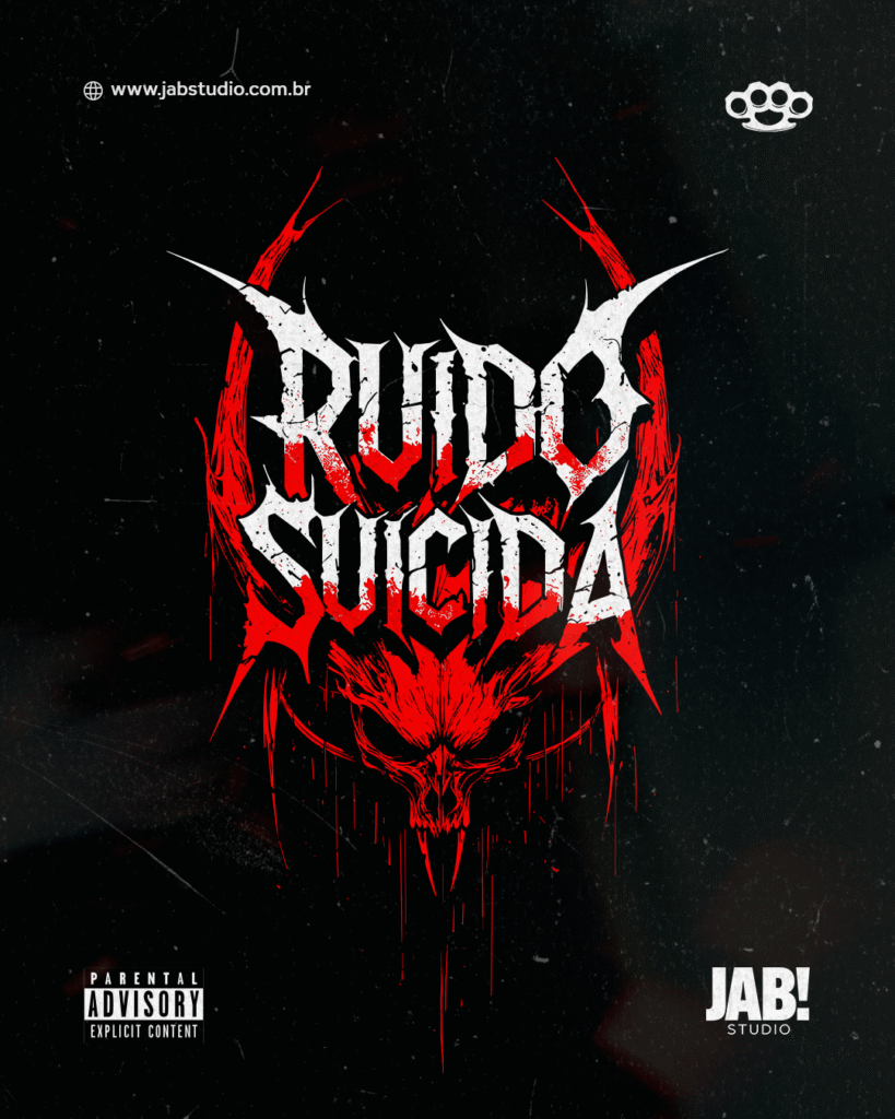Logo de banda de metal desenvolvida para as Ruido Suicida.