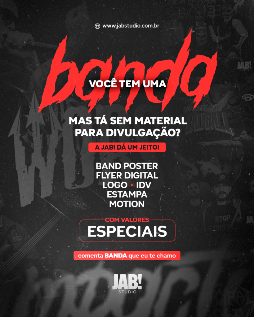 Imagem de anúncio sobre os serviços da JAB! Studio.