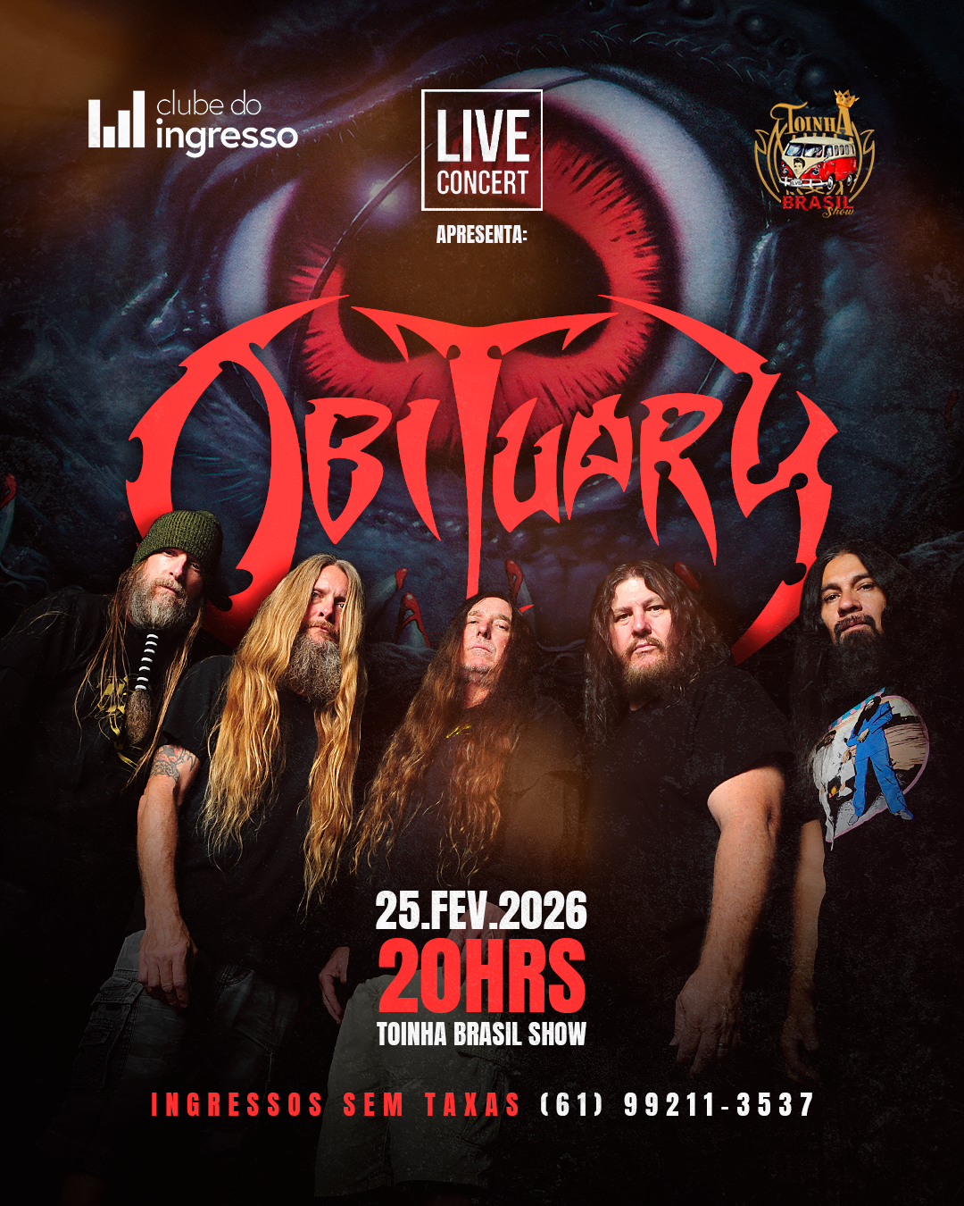 Flyer de show da banda Obituary.